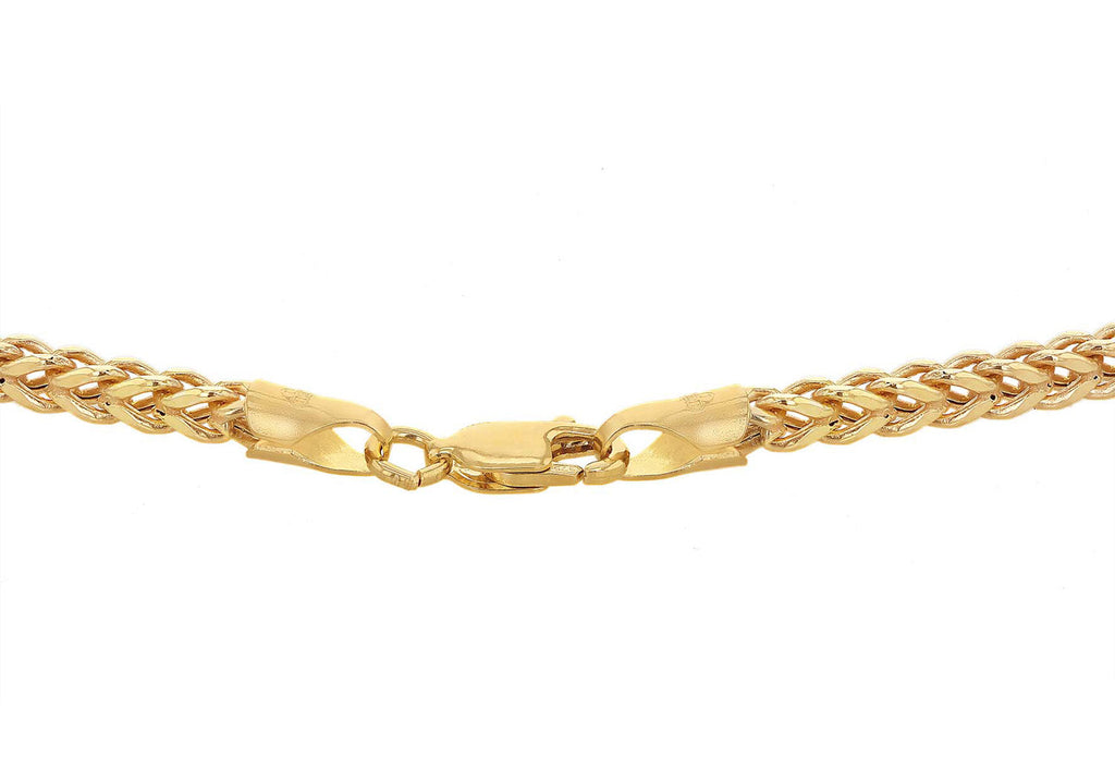 9K Yellow Gold Square Spiga Chain 55 cm Necklace 9K Gold Jewellery   