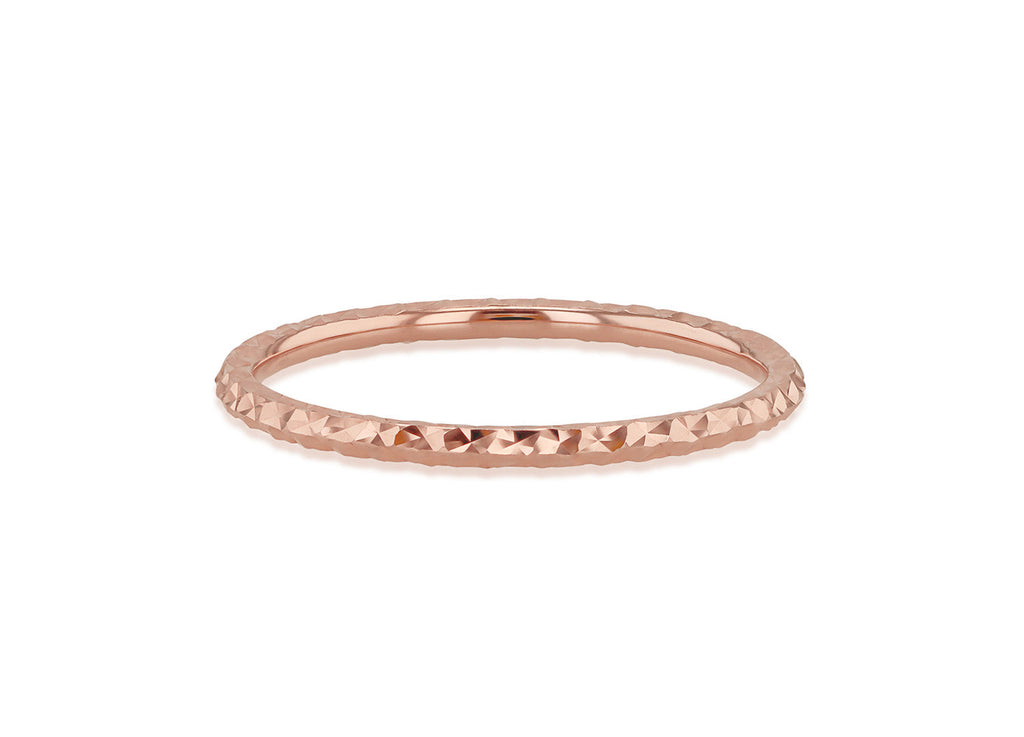 9K Rose Gold Solid Diamond-Cut Stacker Ring Ring 9K Gold Jewellery   