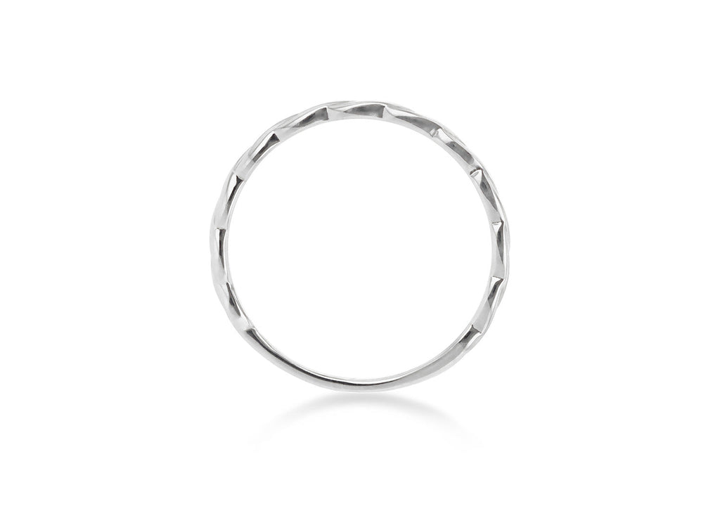 9K White Gold Slim Twist Stacker Ring Ring 9K Gold Jewellery   