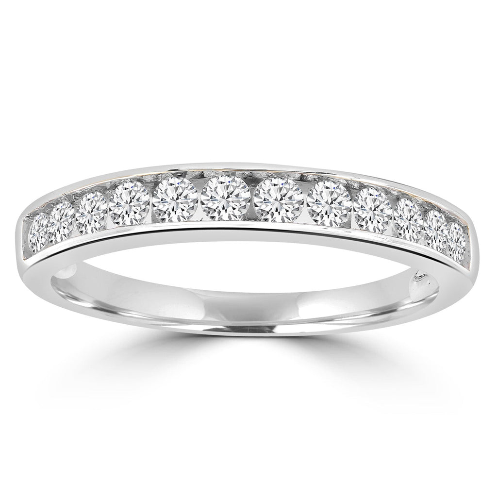 Band Ring with 0.50ct Diamond in 9K White Gold Ring Boutique Diamond Jewellery   