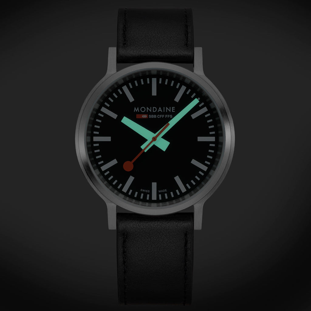 Mondaine Official Swiss Railways Stop2Go Automatic Super-LumiNovaÂ® 41mm Watch Watch Mondaine   