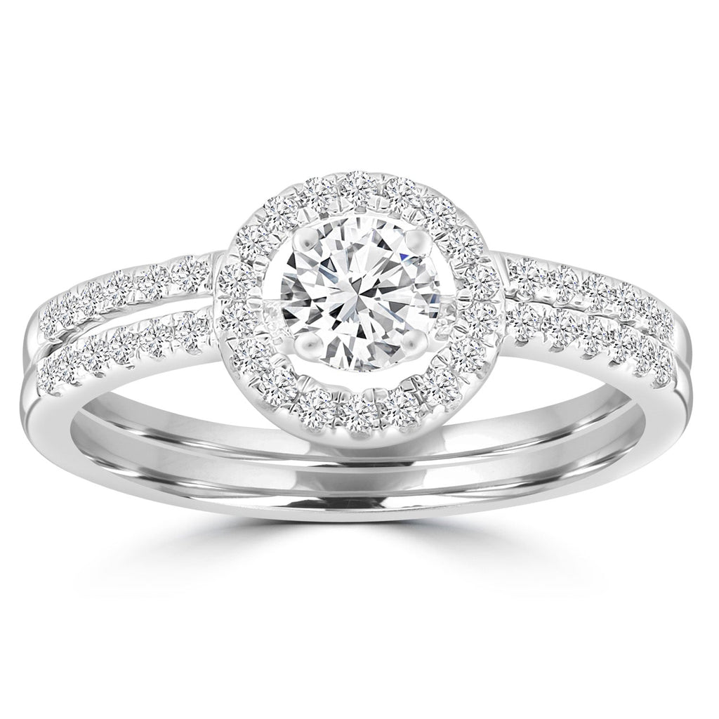 Circle Diamond Ring with 0.60ct Diamonds in 9K White Gold Rings Boutique Diamond Jewellery   