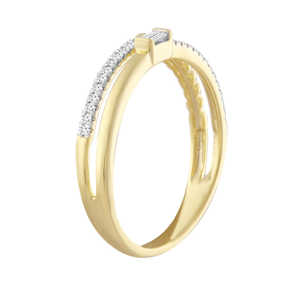 Diamond Ring with 0.10ct Diamonds in 9K Yellow Gold Rings Boutique Diamond Jewellery   