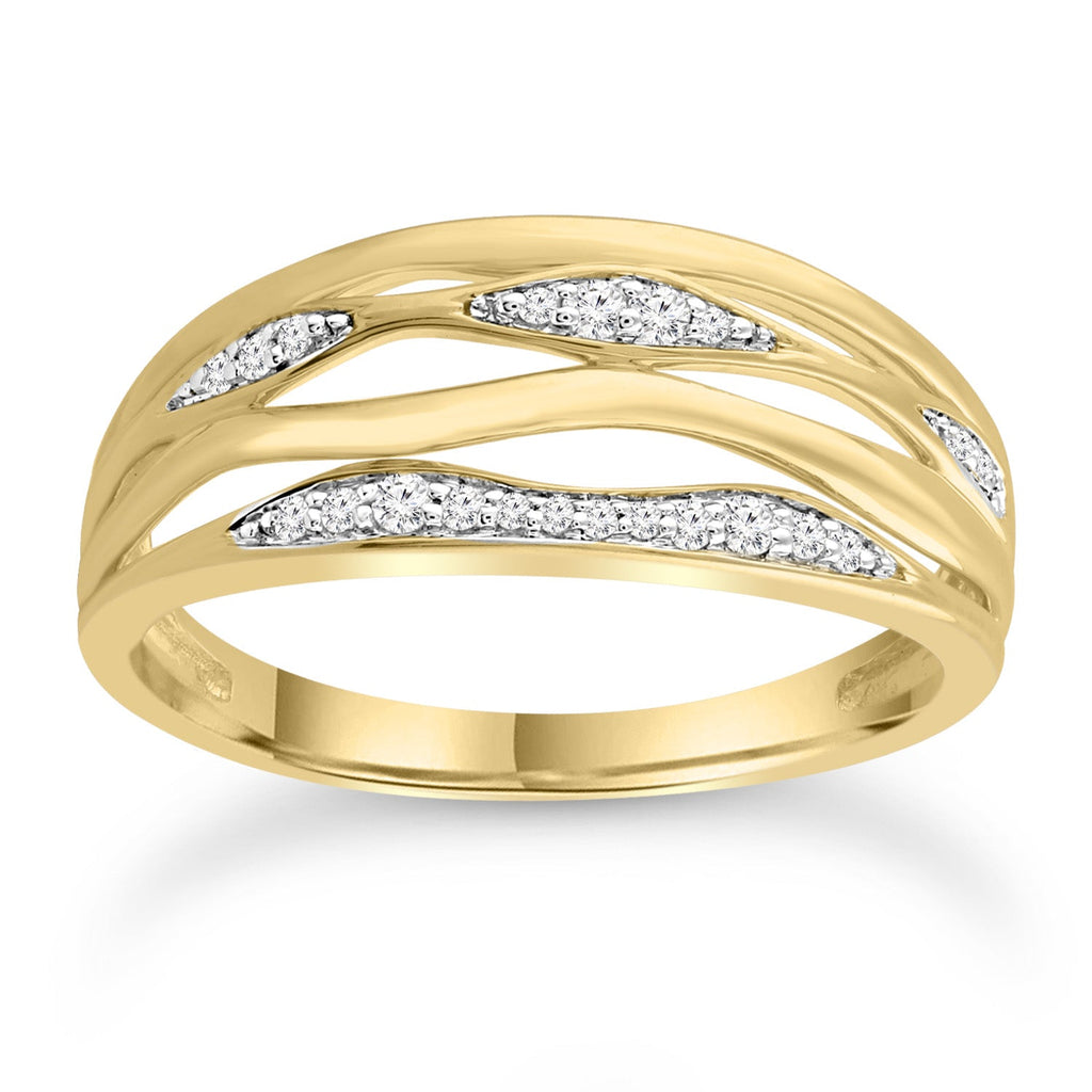 Diamond Ring with 0.12ct Diamonds in 9K Yellow Gold Rings Boutique Diamond Jewellery   