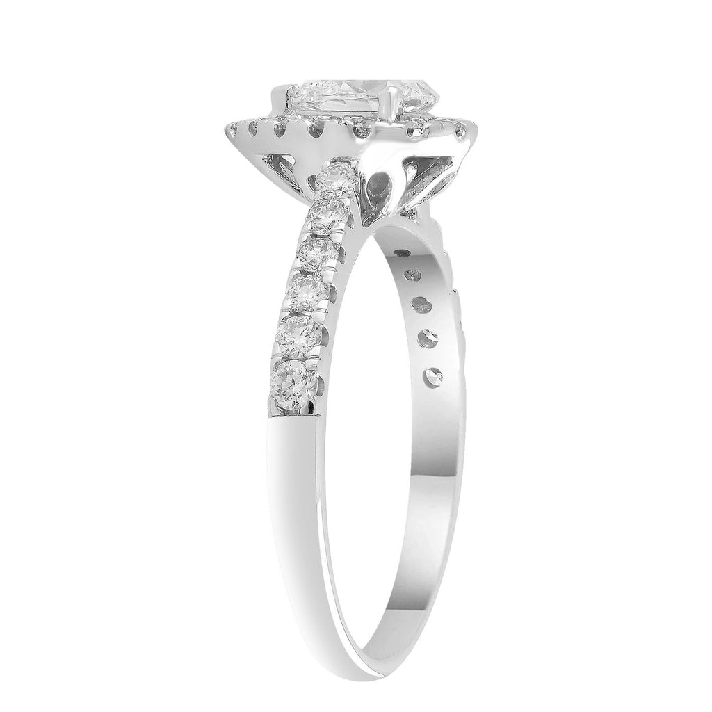 Pear Diamond Ring with 1.00ct Diamonds in 18K White Gold Rings Boutique Diamond Jewellery   