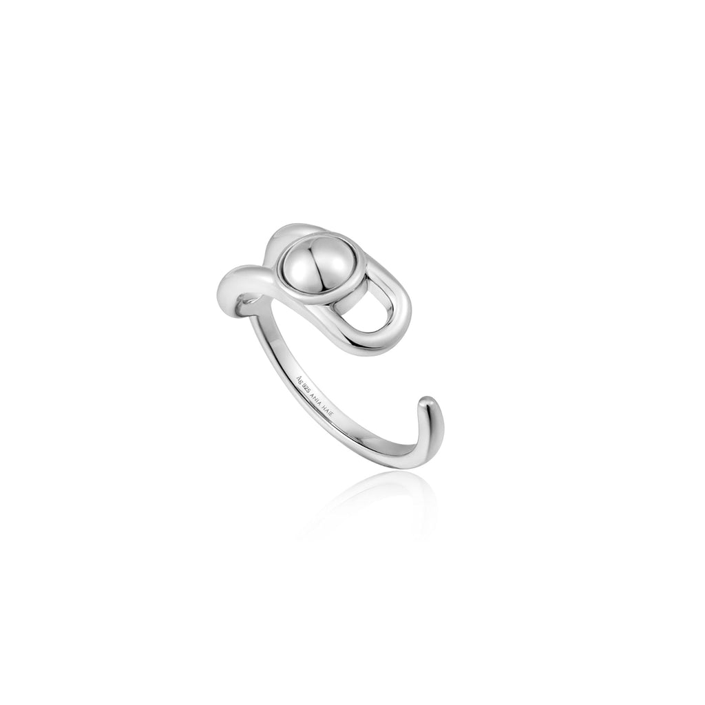 Ania Haie Silver Orb Claw Adjustable Ring Rings Ania Haie   