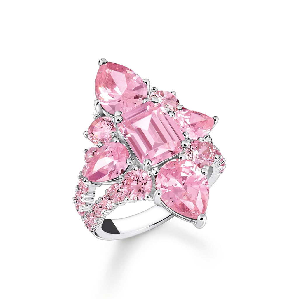THOMAS SABO Cocktail Ring with Pink Zirconia Stones Ring THOMAS SABO   