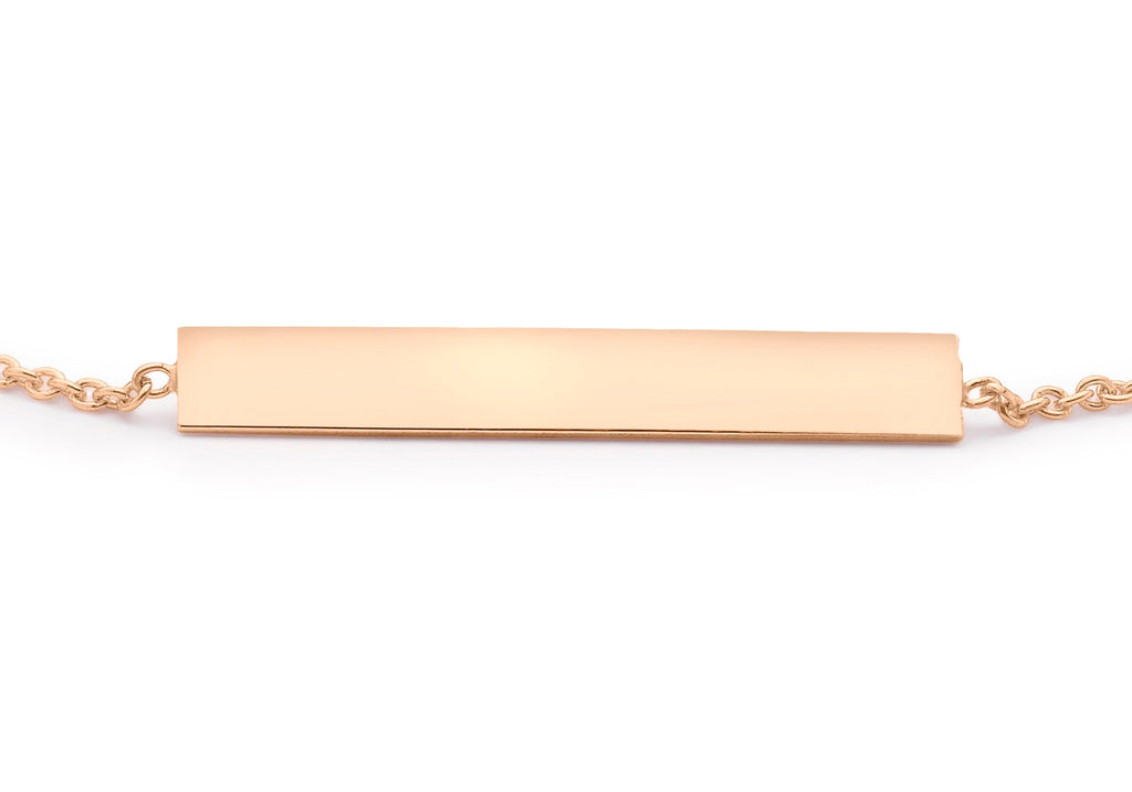 9K Rose Gold 3mm x 20mm Horizontal-Bar Adjustable Bracelet 18cm-19cm Bracelet 9K Gold Jewellery   