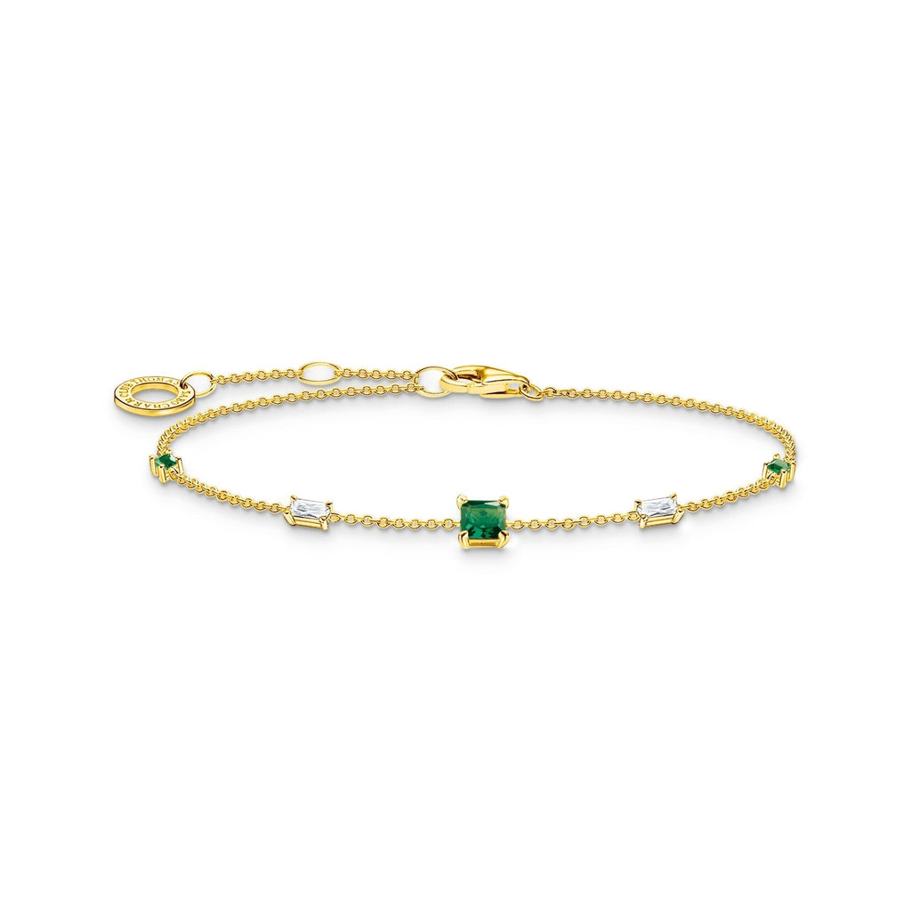 THOMAS SABO Bracelet with green and white stones gold Bracelet Thomas Sabo   