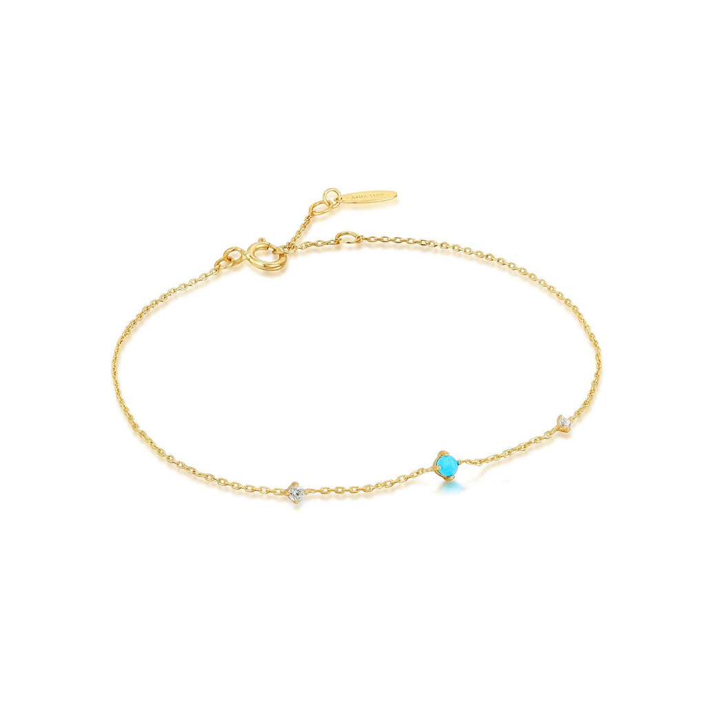 Ania Haie 14kt Gold Turquoise and White Sapphire Bracelet Bracelet Ania Haie   