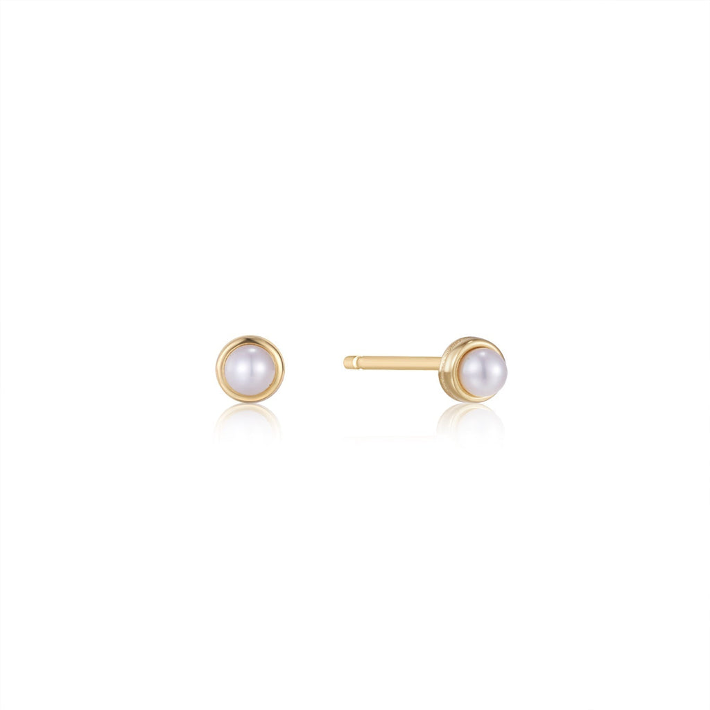 Ania Haie Gold Pearl Cabochon Stud Earrings Earrings Ania Haie   