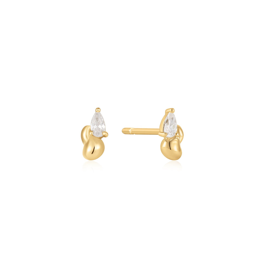 Ania Haie Gold Twisted Wave Stud Earrings Earrings Ania Haie   