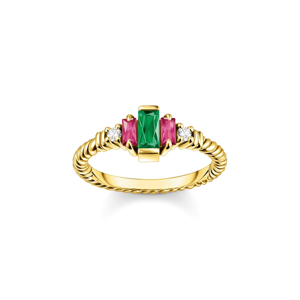THOMAS SABO Mystic Gold And Green Cocktail Ring Ring Thomas Sabo 50  