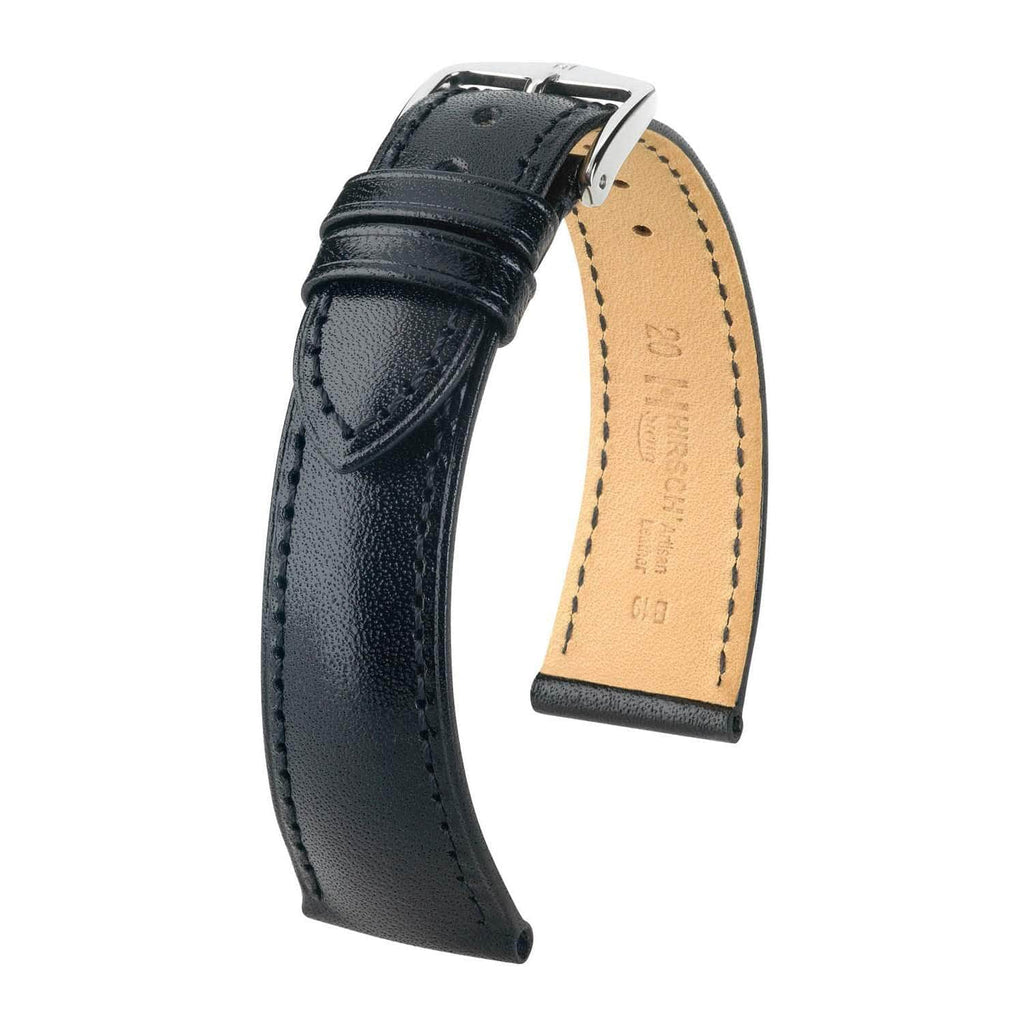 Hirsch Siena Black Tuscan Leather Watch Band Watch Band Hirsch   